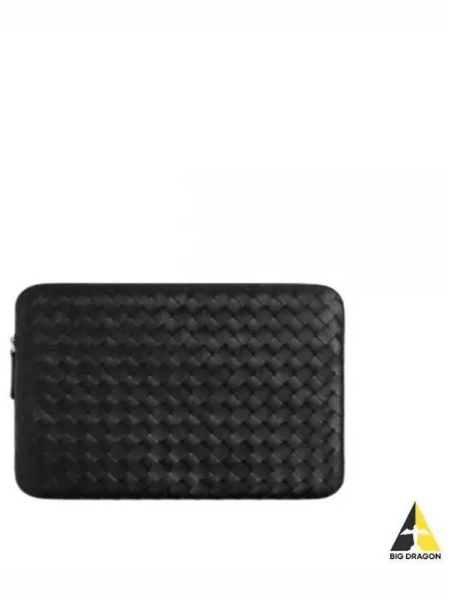 Getaway Intrecciato Leather Clutch Bag Black - BOTTEGA VENETA - BALAAN 2