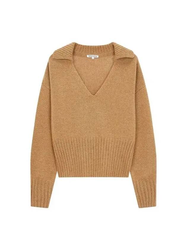 Cashmere open collar knit light brown 270980 - REFORMATION - BALAAN 1