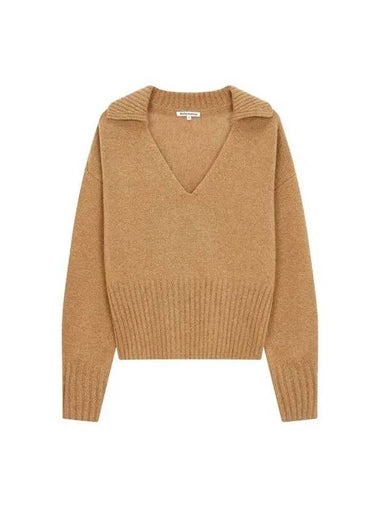 Cashmere open collar knit light brown 270980 - REFORMATION - BALAAN 1