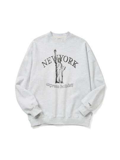 New York Landmark Sweatshirt White Melange - EXPRESSHOLIDAY - BALAAN 2