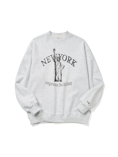 New York Landmark Sweatshirt White Melange - EXPRESSHOLIDAY - BALAAN 1