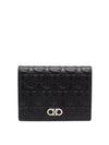 Leather Card Wallet Black - SALVATORE FERRAGAMO - BALAAN 1