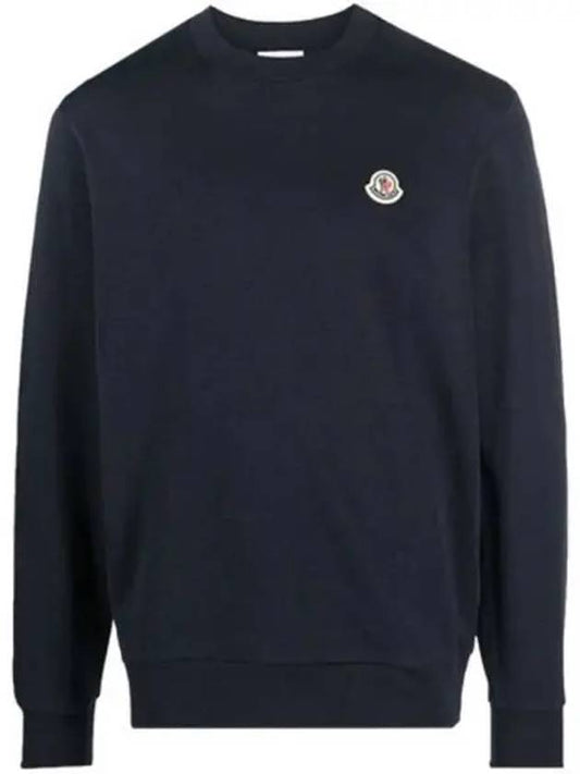 8G00072 809KR 778 Logo Patch Sweatshirt Navy Men TEO 270469 - MONCLER - BALAAN 1