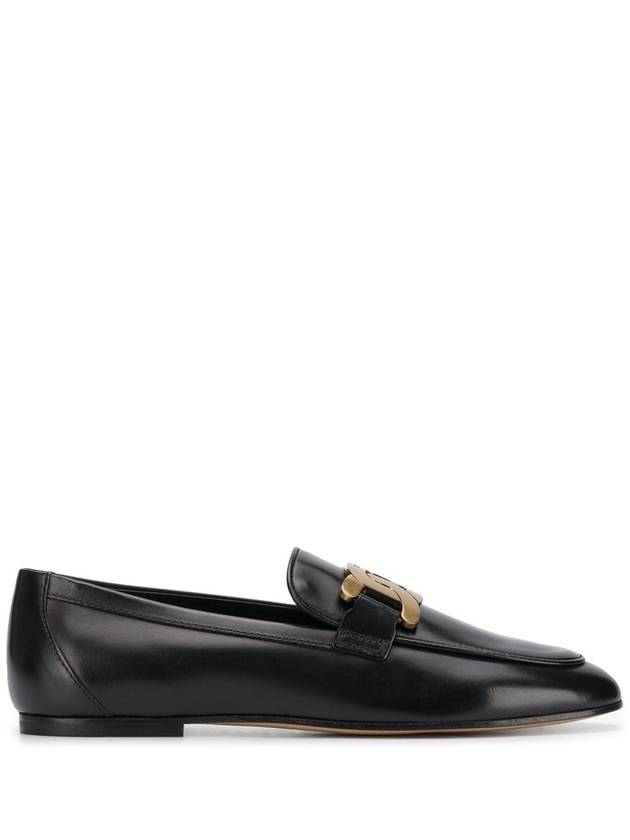 Kate Metal Logo Leather Loafers Black - TOD'S - BALAAN 5