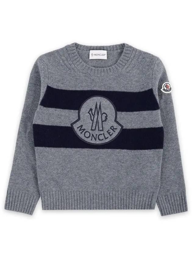 Kids Big Logo Wool Knit Gray 9C00002 M1241 988 8 10A - MONCLER - BALAAN 1