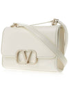 V Logo Plaque Foldover Shoulder Bag White - VALENTINO - BALAAN 3