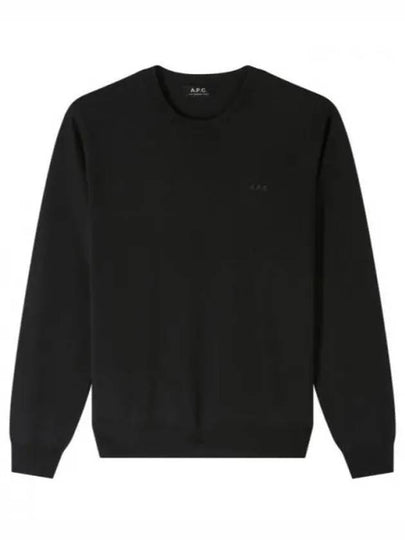 Embroidery Logo Wool Knit Top Black - A.P.C. - BALAAN 2