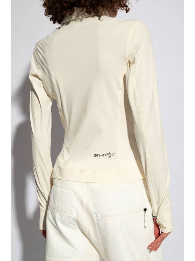 Women's Grenoble Patch Logo Zip-Up Cardigan White - MONCLER - BALAAN 5