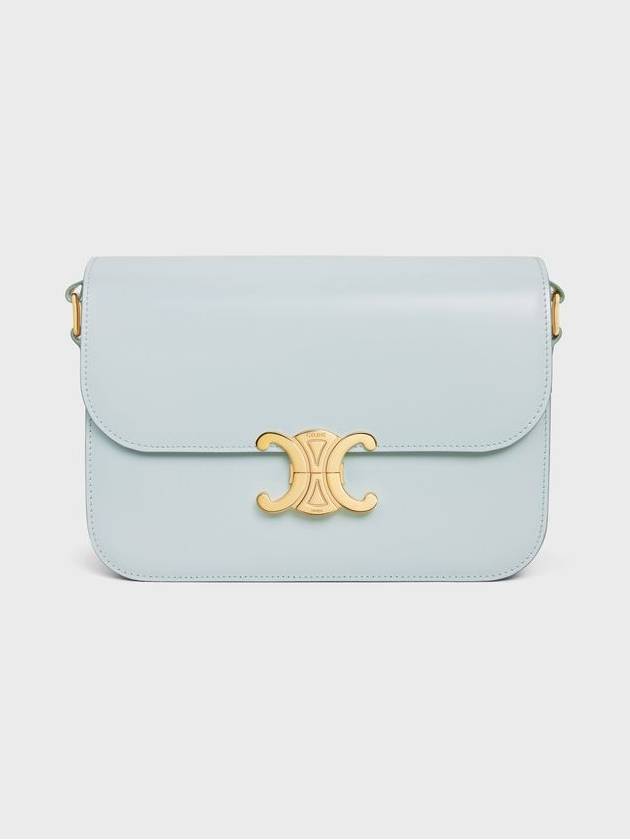 Classique Triomphe Shiny Calfskin Shoulder Bag Soft Blue - CELINE - BALAAN 2