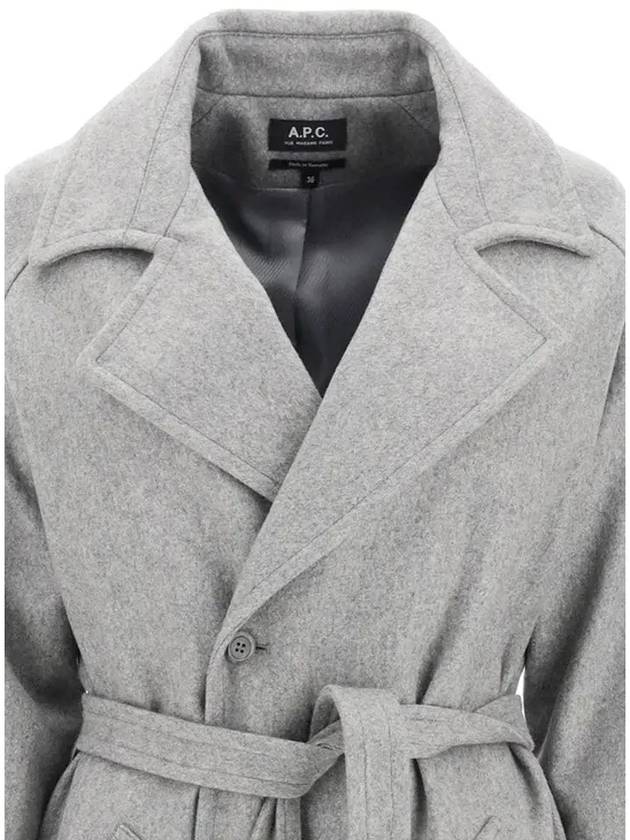 Women's Wool Belted Single Coat Gray - A.P.C. - BALAAN.