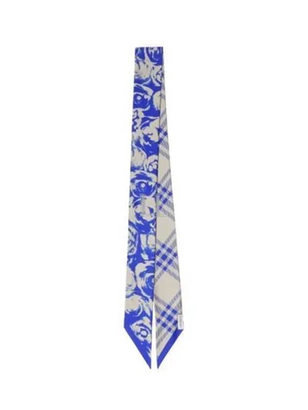 Reversible Rose Print Silk Scarf Blue - BURBERRY - BALAAN 2