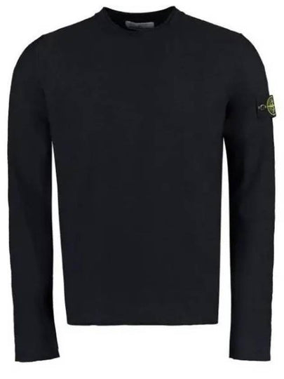 Wappen Patch Crew Neck Knit Top Black - STONE ISLAND - BALAAN 2