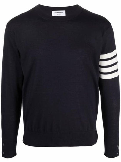 4 Bar Armband Classic Merino Wool Knit Top Navy - THOM BROWNE - BALAAN 2