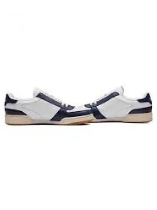 Savings Polo Court Leather Low Top Sneakers White Navy - POLO RALPH LAUREN - BALAAN 1