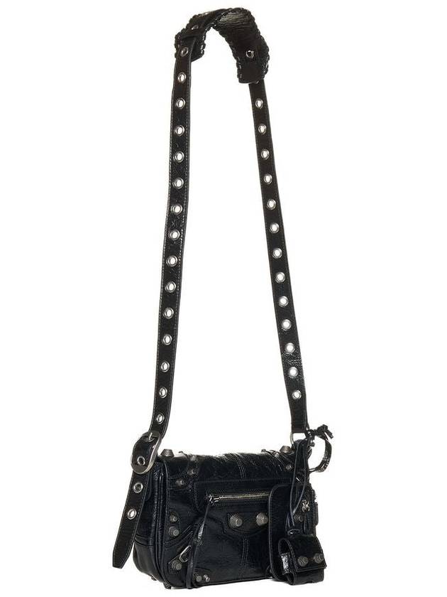 Zipper Stud Arena Lambskin Shoulder Bag Black - BALENCIAGA - BALAAN 5