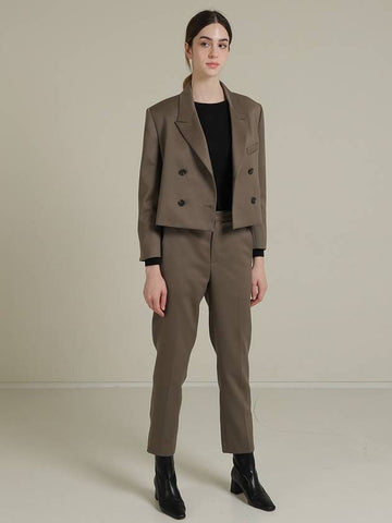 Straight fit modern autumn brown pants - RS9SEOUL - BALAAN 1