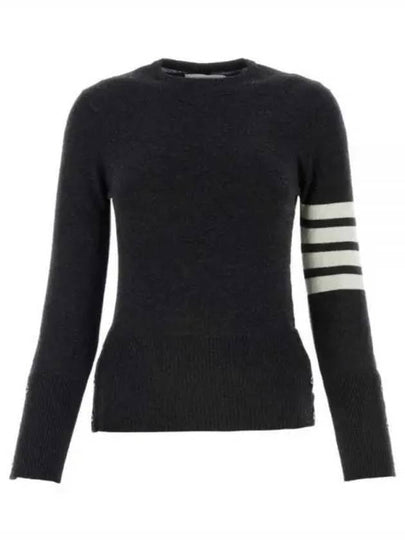 Women's 4 Bar Classic Cashmere Pullover Knit Top Dark Grey - THOM BROWNE - BALAAN 2