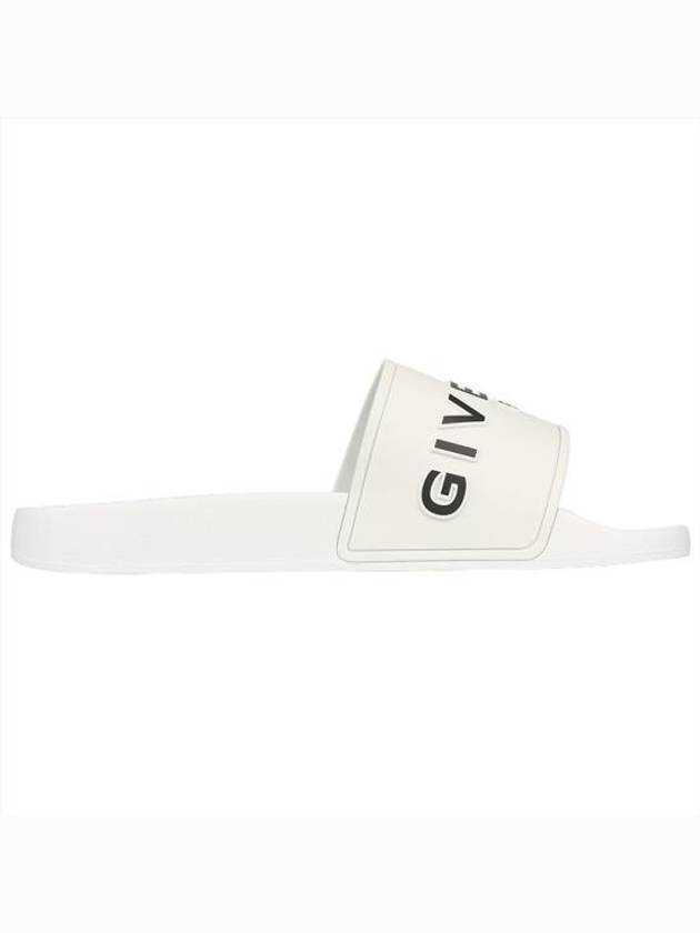 Logo Band Rubber Slippers White - GIVENCHY - BALAAN 5