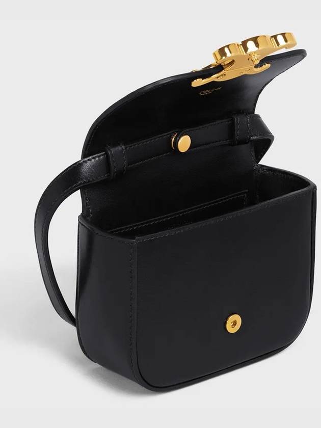 Triomphe Small Shiny Calfskin Cross Bag Black - CELINE - BALAAN 5