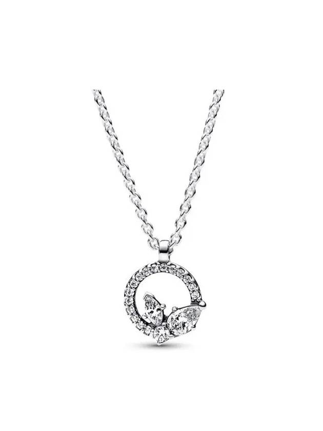 Sparkling Herbarium Circle Cluster Necklace Silver - PANDORA - BALAAN 1