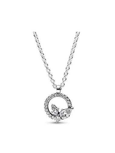 Sparkling Herbarium Circle Cluster Necklace Silver - PANDORA - BALAAN 1