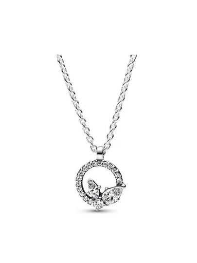 Sparkling Herbarium Circle Cluster Necklace Silver - PANDORA - BALAAN 2