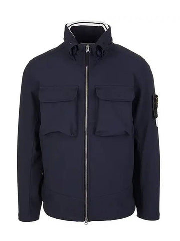 Softshell Zip Up Jacket Navy - STONE ISLAND - BALAAN 1