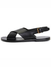 Mojave Cross Strap Sandals Black - SAINT LAURENT - BALAAN 5