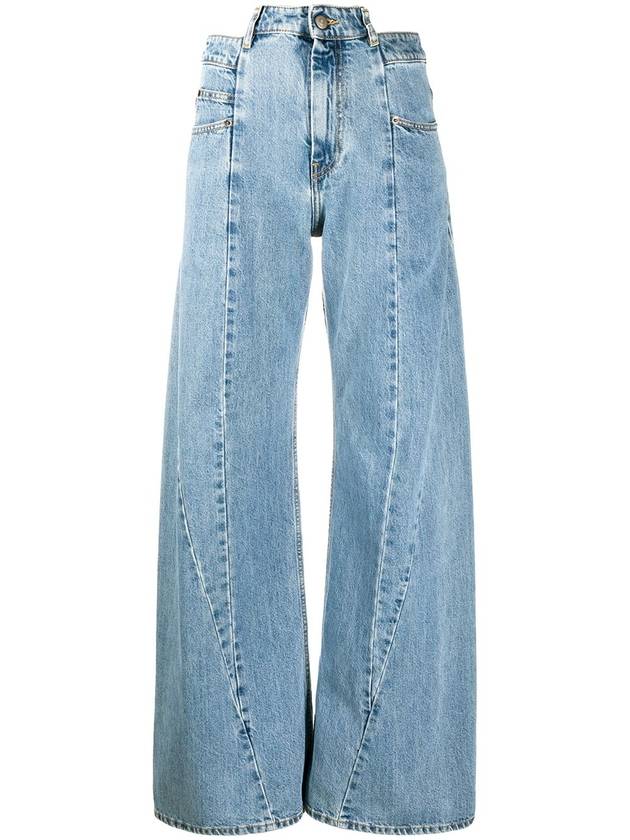 Women's Stone Washing Panel Wide Jeans Blue - MAISON MARGIELA - BALAAN 2