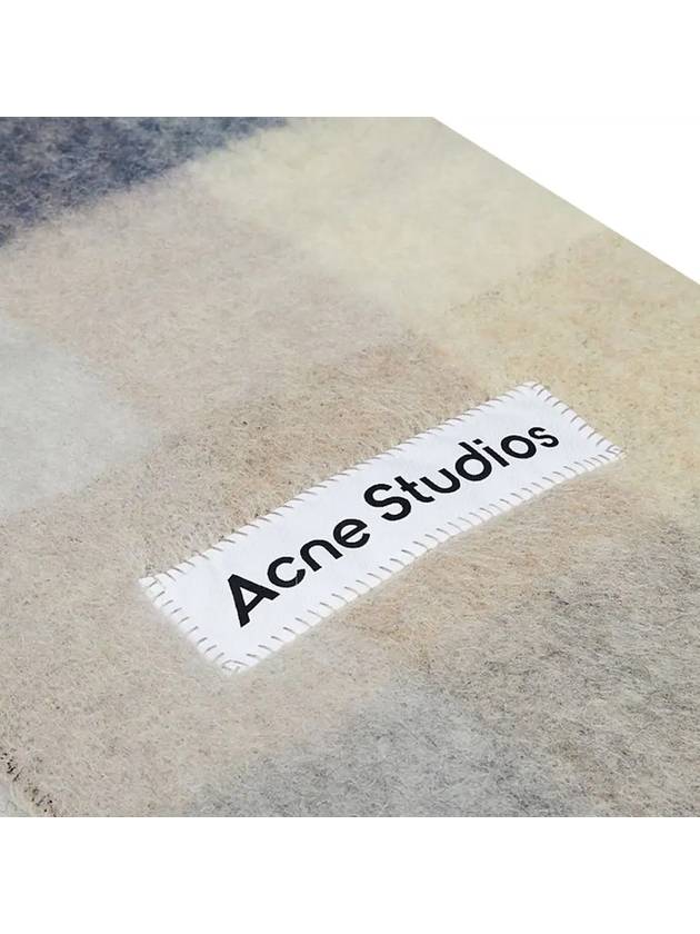 Check Mohair Muffler Vanilla Beige Lavender - ACNE STUDIOS - BALAAN 4