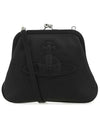 Logo Leather Clutch Bag Black - VIVIENNE WESTWOOD - BALAAN 1