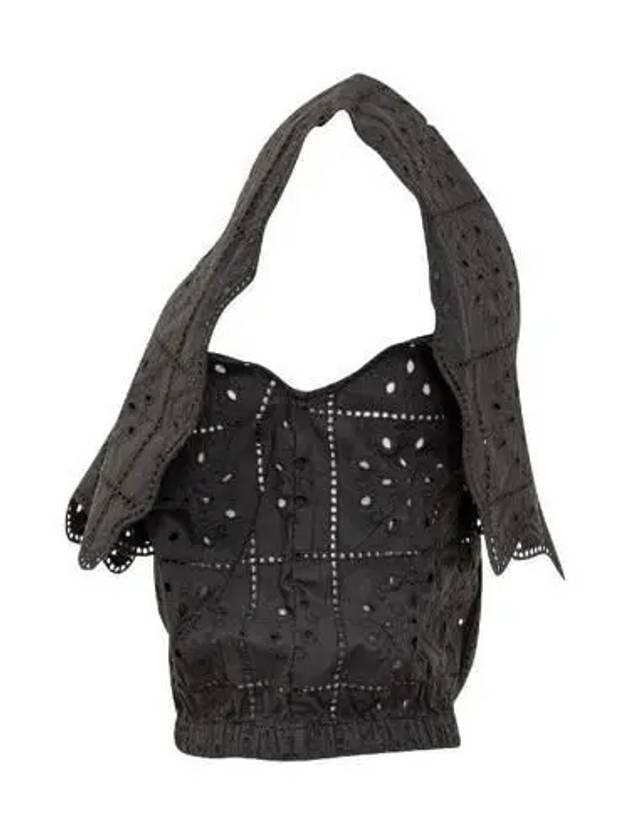 Broderie Anglaise Rhythm Collar Sleeveless Black - GANNI - BALAAN 3