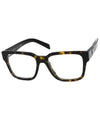 Eyewear Triangular Logo Eyeglasses Havana - PRADA - BALAAN 1