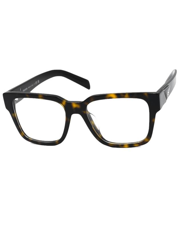 Eyewear Triangular Logo Eyeglasses Havana - PRADA - BALAAN 1