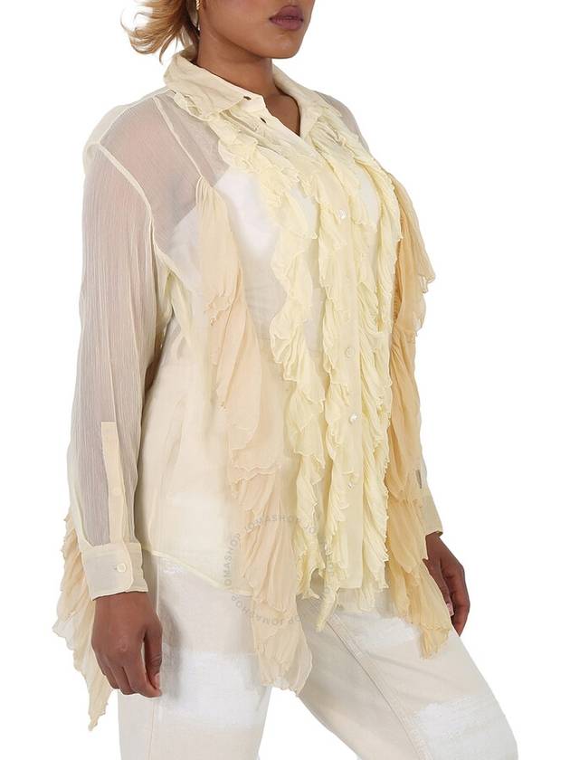 Burberry Crepe De Chine Oversized Blouse With Ruffle Detail, Brand Size 10 (US Size 8) - BURBERRY - BALAAN 2