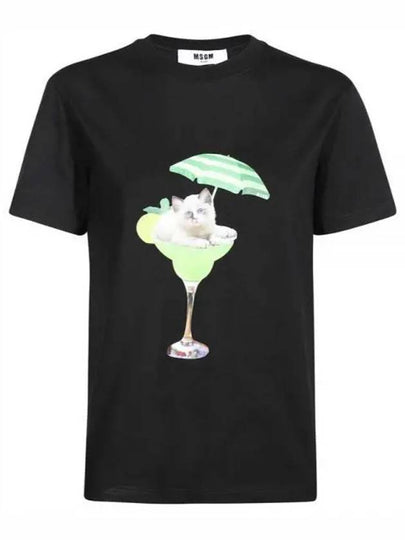 Stampa Cocktail Short Sleeve T-Shirt Black - MSGM - BALAAN 2