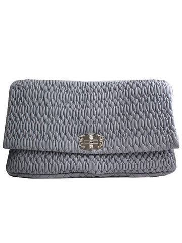 Gray Matelasse Big Clutch Bag - MIU MIU - BALAAN 1