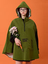 Fluffy Poncho Raincoat Women Windbreaker Jacket Jumper Khaki MCSS24OT5BK - MACKY - BALAAN 1