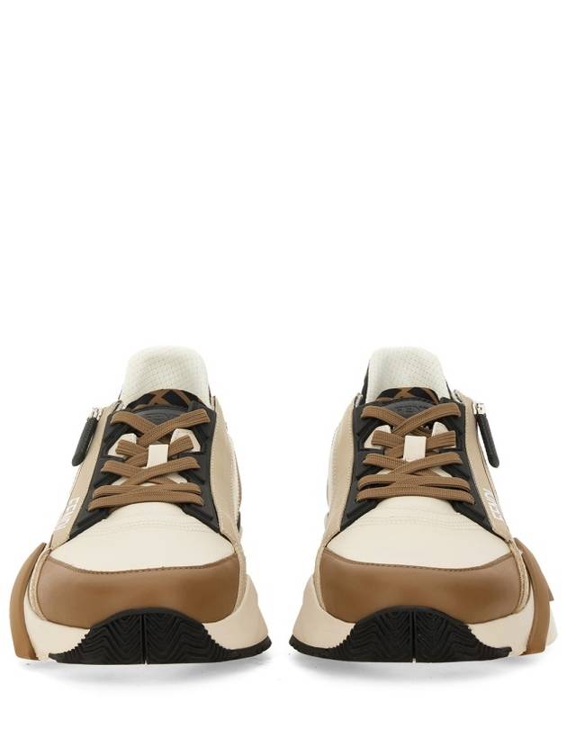 Flow FF Jacquard Leather Running Low Top Sneakers Brown - FENDI - BALAAN 6