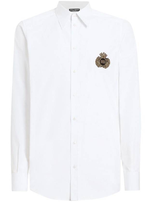 Dolce & Gabbana Logo Embroidered Cotton Shirt Clothing - DOLCE&GABBANA - BALAAN 1