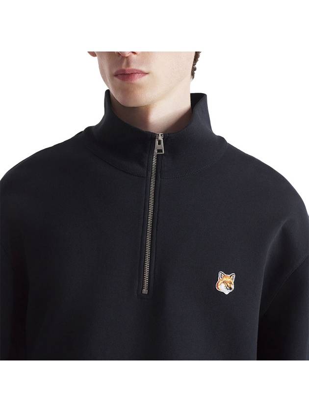 Fox Head Patch Half Zipper Sweatshirt Black - MAISON KITSUNE - BALAAN 4