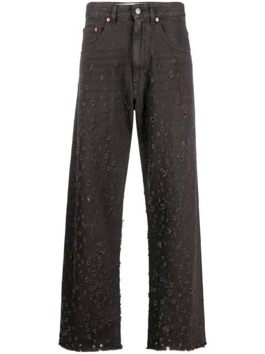 Distressed Effect Straight Jeans Black - MAISON MARGIELA - BALAAN 1