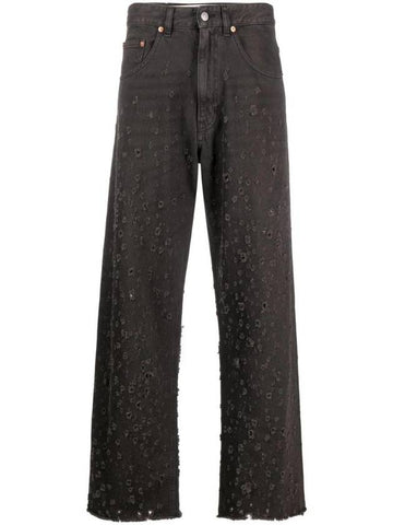 Distressed Effect Straight Jeans Black - MAISON MARGIELA - BALAAN 1