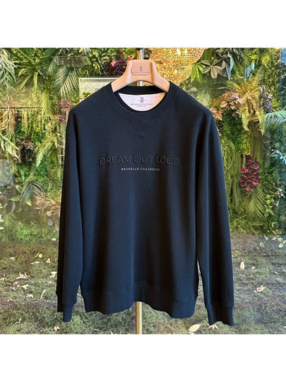 Logo Print Crew Neck Sweatshirt Black - BRUNELLO CUCINELLI - BALAAN 2