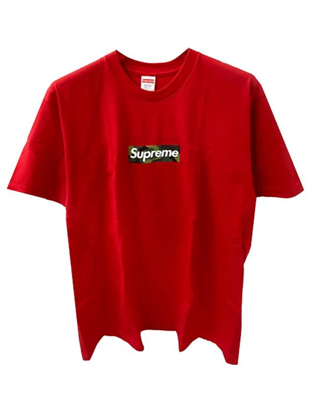 T57 RD box logo round short sleeve tshirt red men's tshirt TSH - SUPREME - BALAAN 1