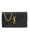 Monogram Uptown Chain Embossed Leather Long Wallet Black - SAINT LAURENT - BALAAN 2