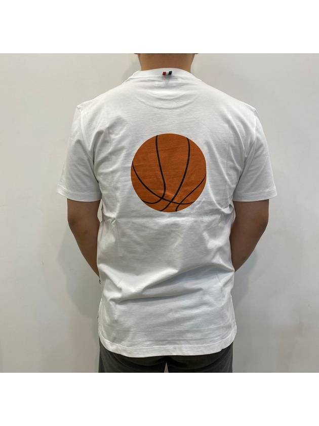 Back Tennis Ball Logo Short Sleeve T-shirt White - THOM BROWNE - BALAAN 2