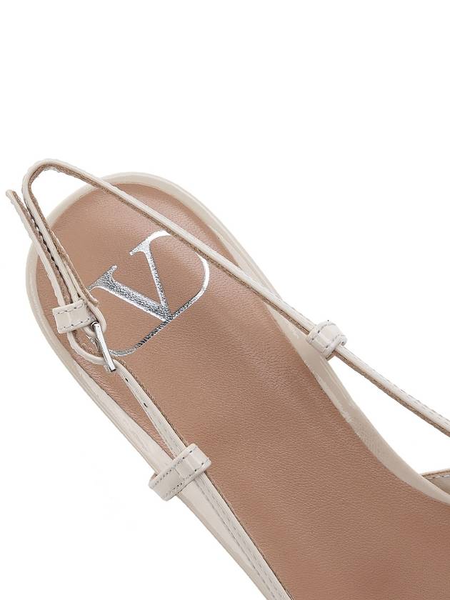 Women's V Logo Signature Leather Mule Sandals White - VALENTINO - BALAAN 8