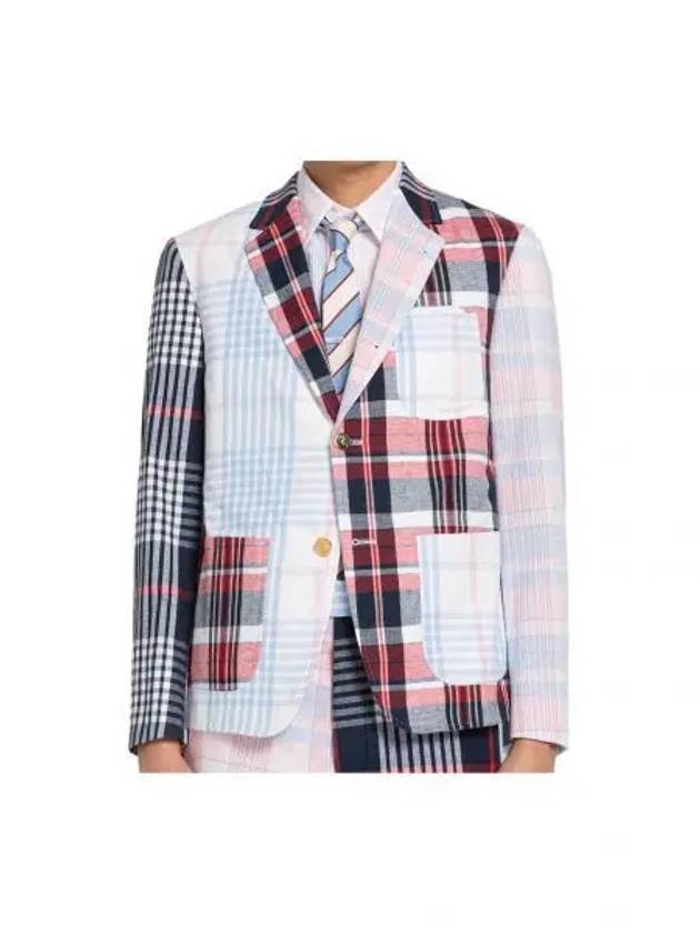 Fun Mix Madras Cotton Sack Jacket - THOM BROWNE - BALAAN 2