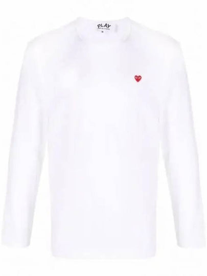 Men's Mini Red Wappen Long Sleeve T-Shirt P1 T308 2 White - COMME DES GARCONS - BALAAN 2